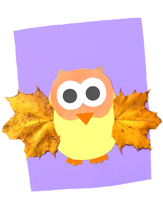autumn leaf paper owl kids craft 