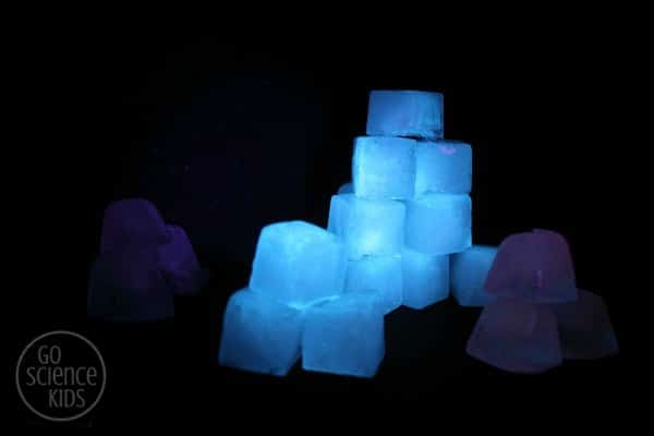 blue glow in the dark ice cubes