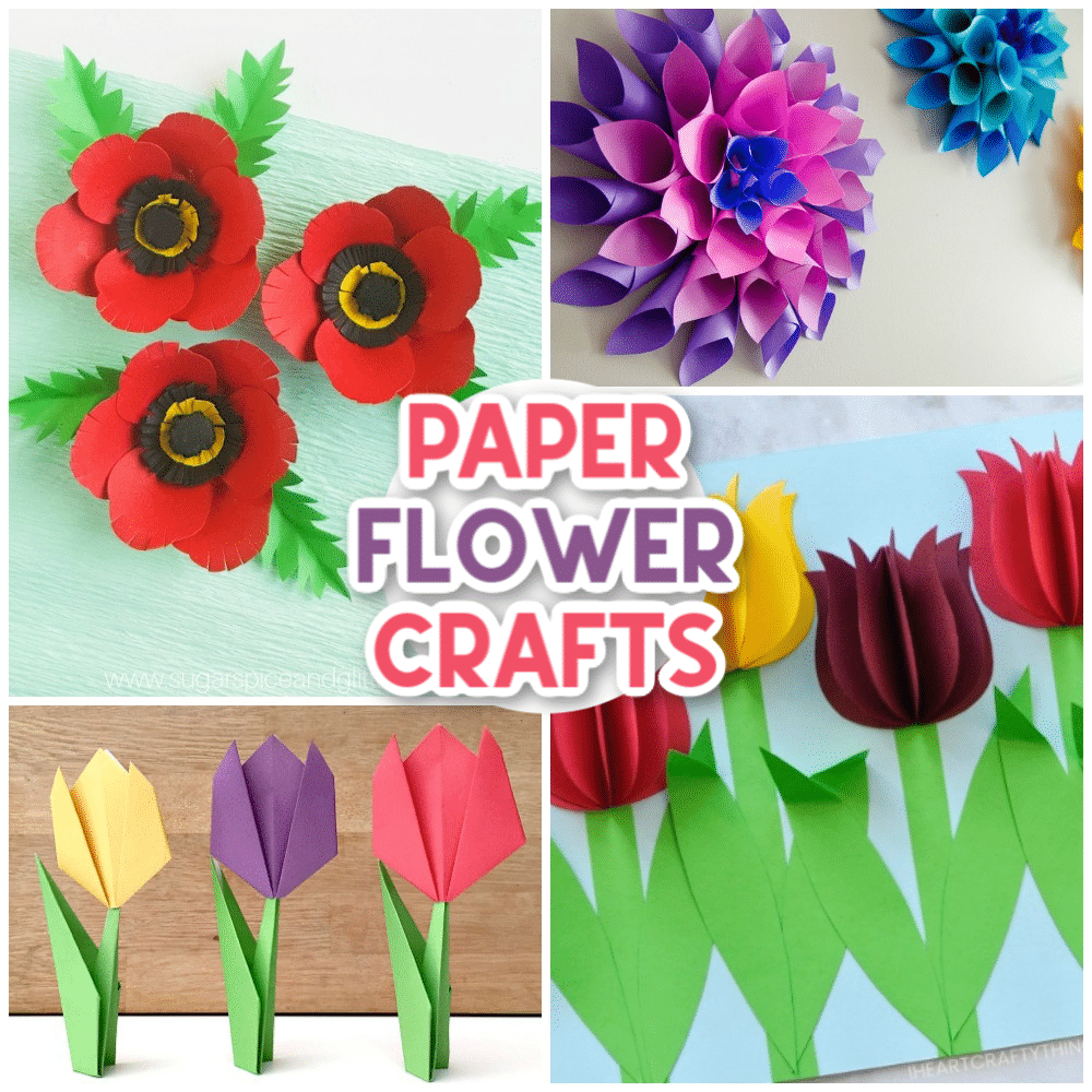 Paper Roll Flower Art For Kids - Easy Rainbow Flowers