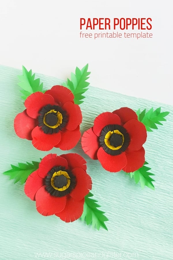 three paper poppies diy kids craft
