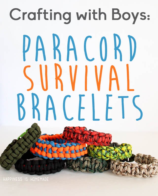 a bunch of paracord bracelets sitting on top of a table