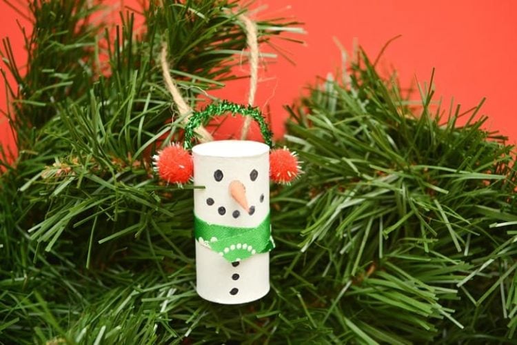 diy snowman ornament made from wine cork
