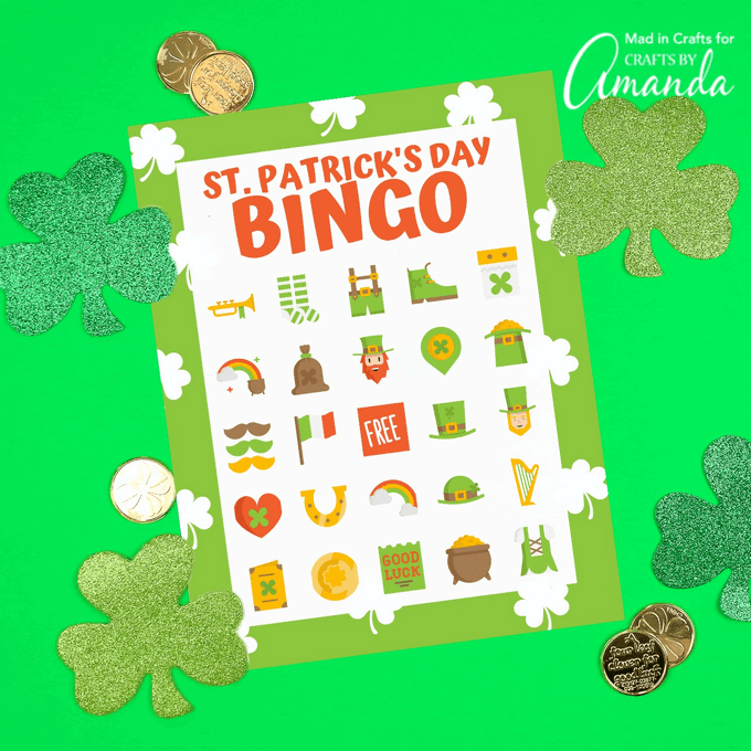 st patricks day printable bingo game for kids