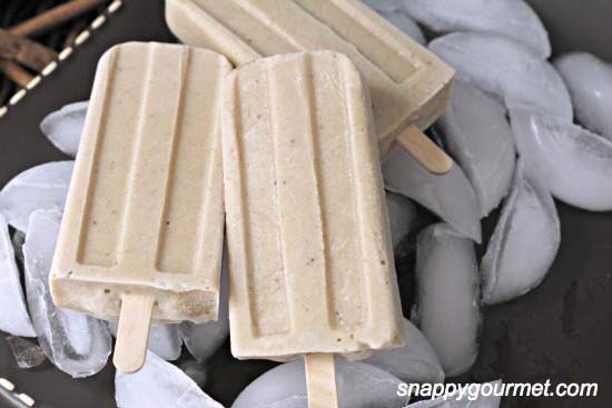 bananas foster popsicles in ice