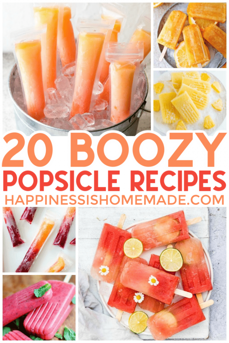 20 boozy popsicle recipes from happinesishomemade.com