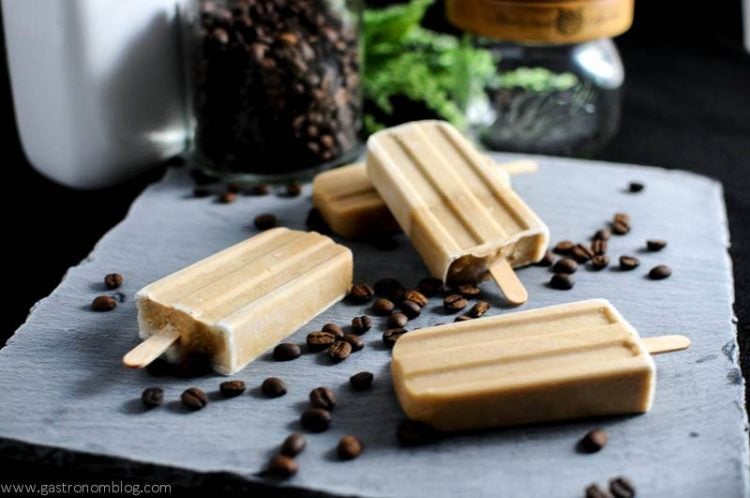 coffee and cream stout beersicles with coffee grounds