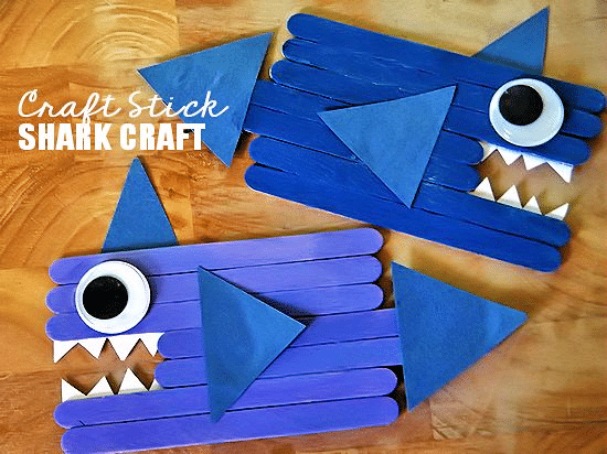 craft stick shark craft 