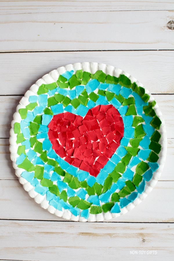 earth day paper heart craft for kids