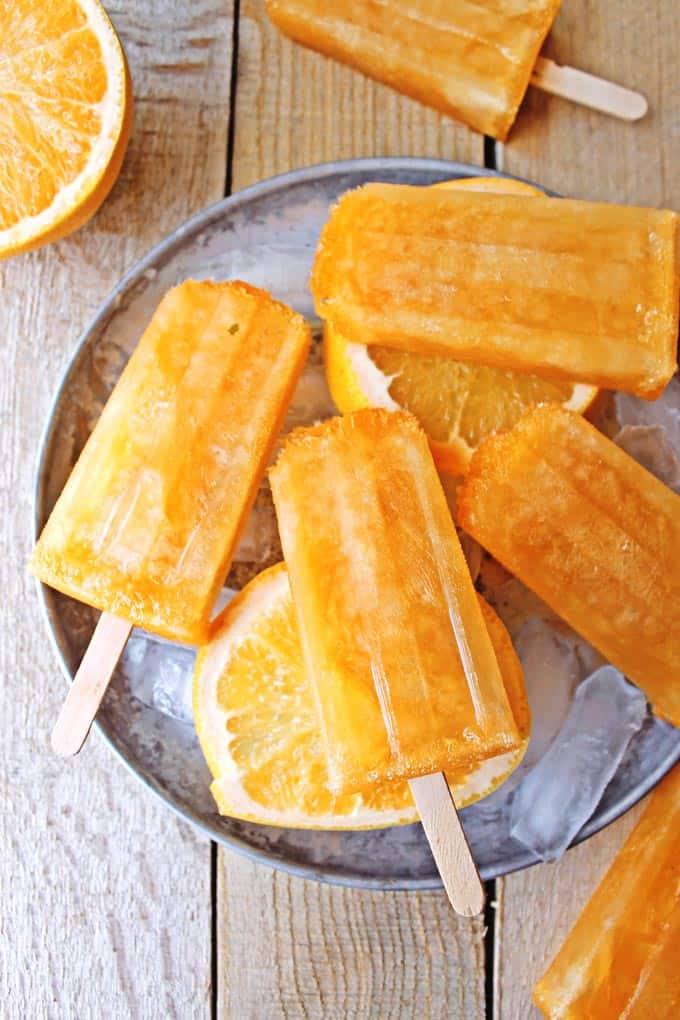 grapefruit shandy beersicles in frozen bucket