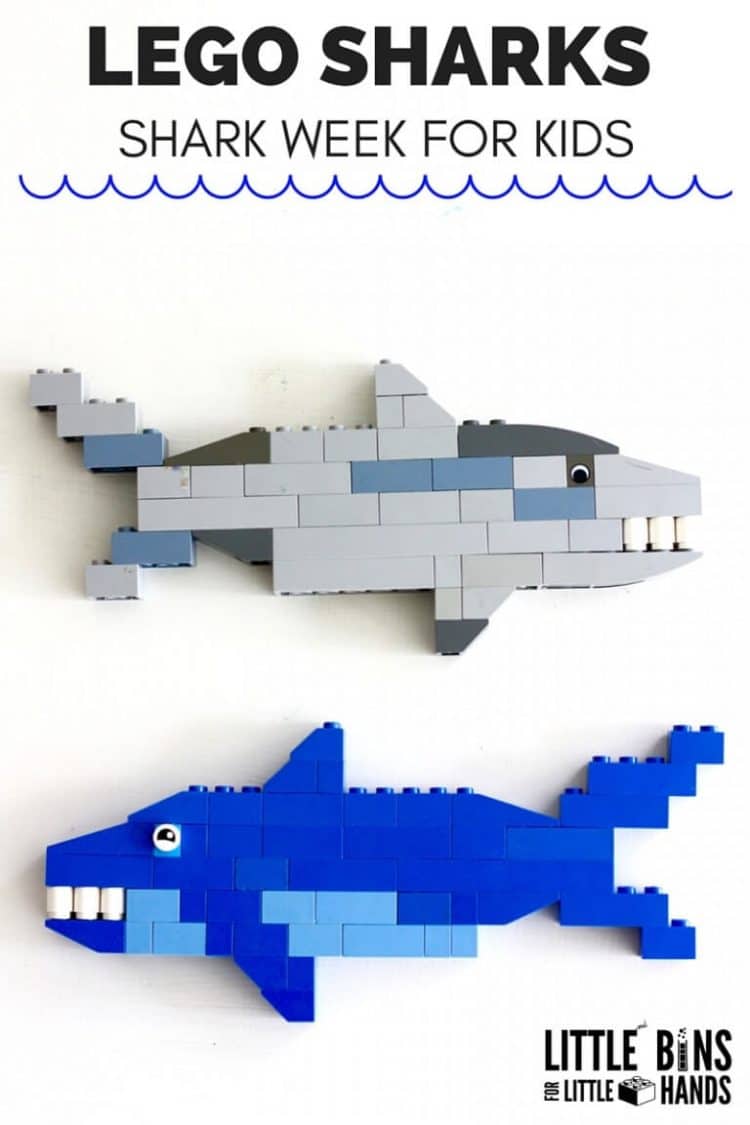 lego sharks shark week for kids easy shark kids craft idea