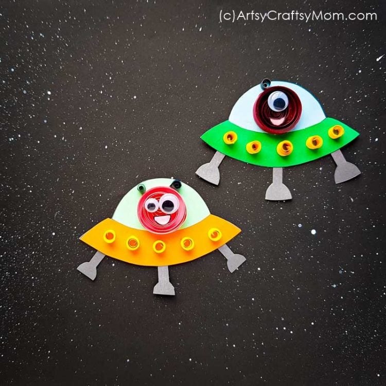 cute paper alien spaceship kids craft 