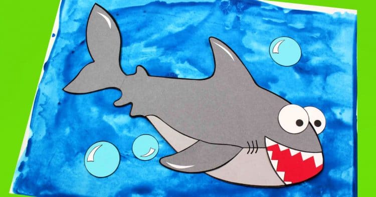printable paper shark craft for kids