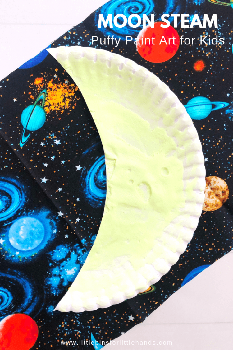 puffy paint moon craft activity for kids