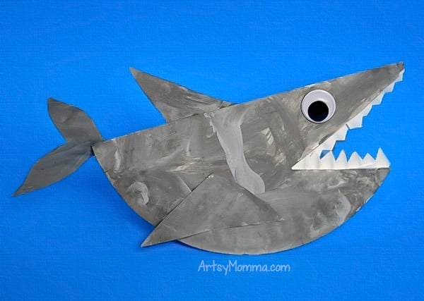 rocking paper shark craft for kids