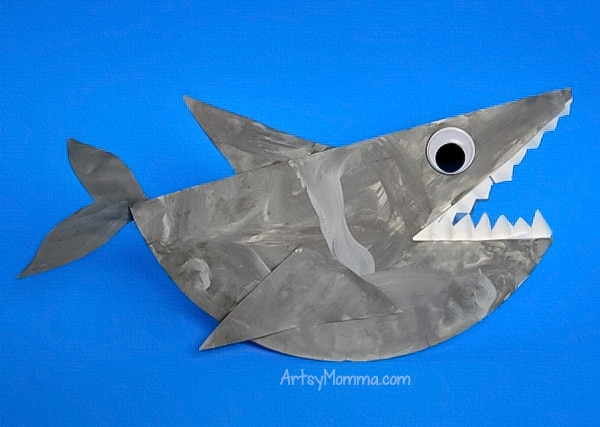 rocking paper shark craft for kids