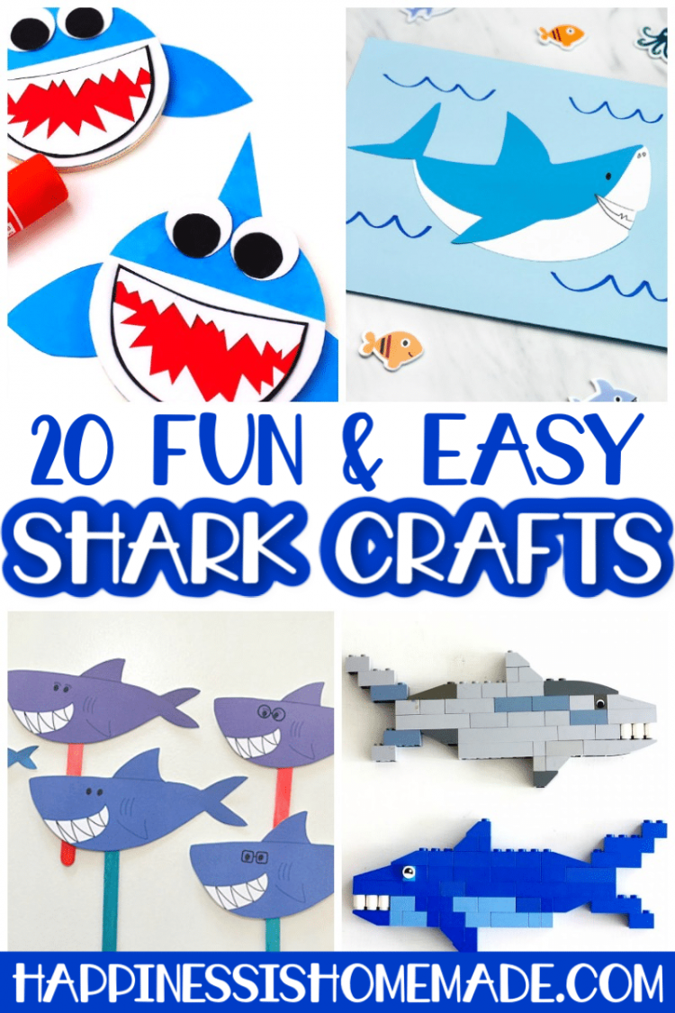 Paper Shark Craft {Free Craft Template} • In the Bag Kids' Crafts