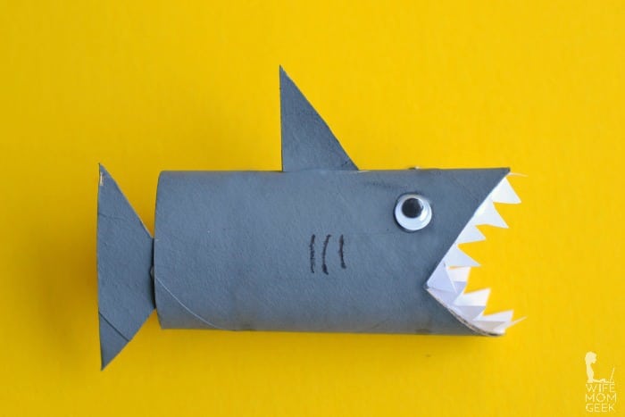 toilet paper roll shark craft 