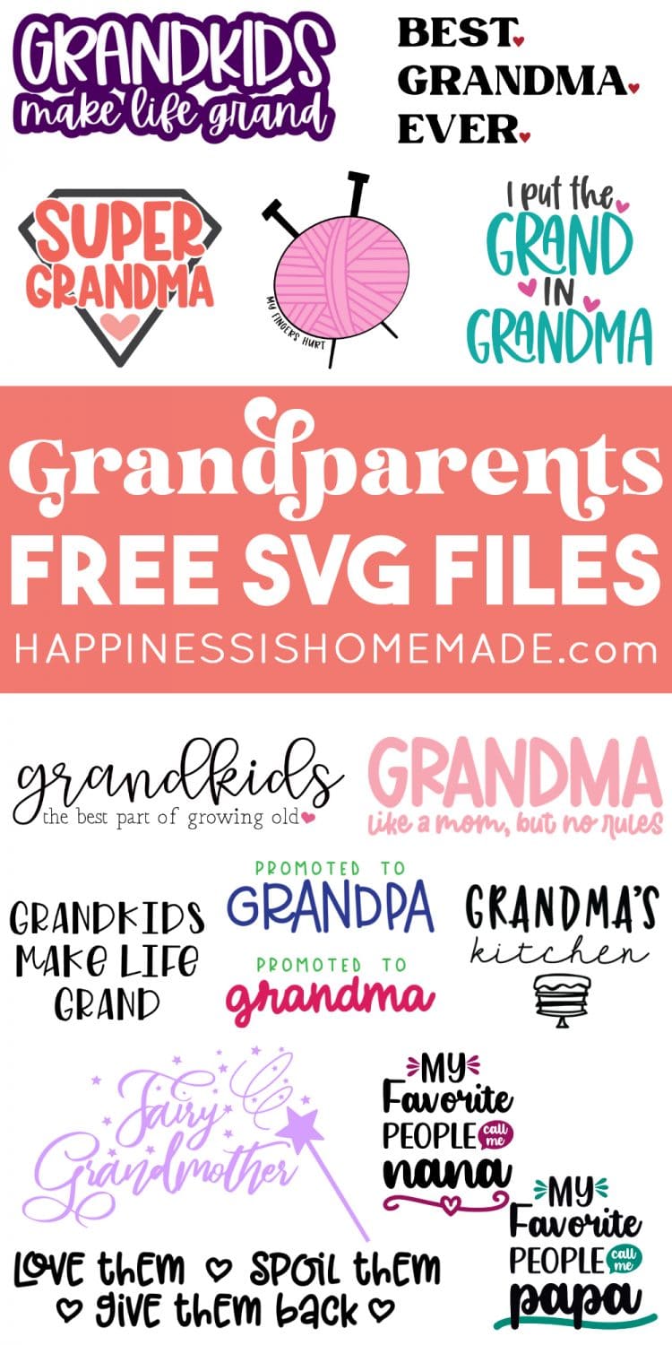 free grandparents svg file collage