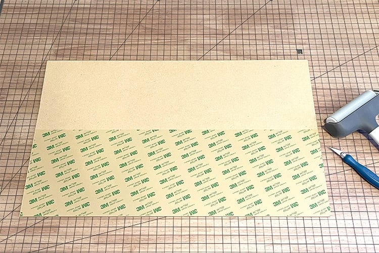 glowforge project half masked with 3m double sided adhesive