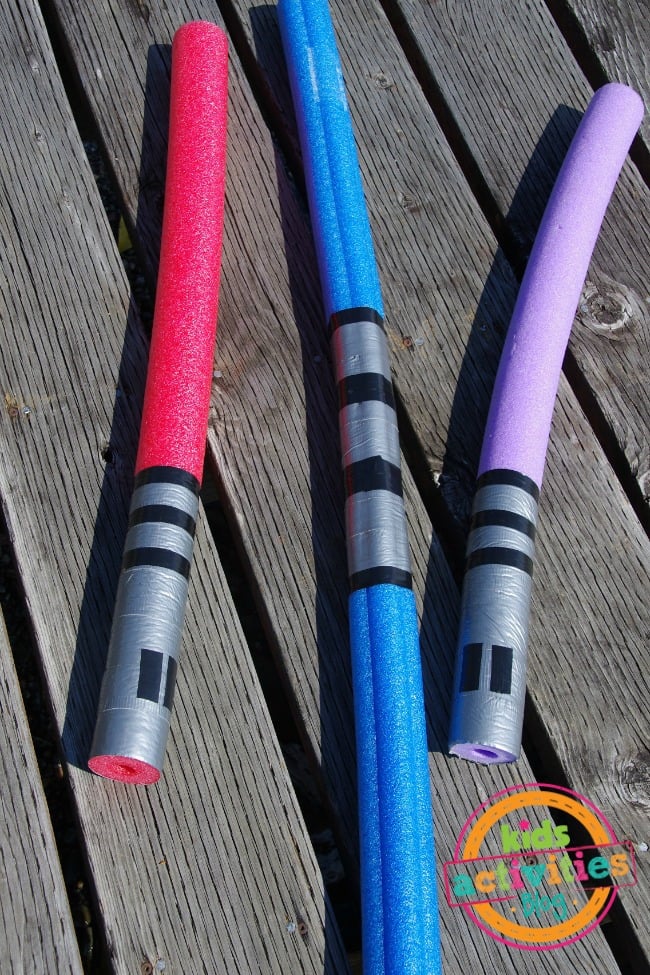 light sabers made from pool noodles 