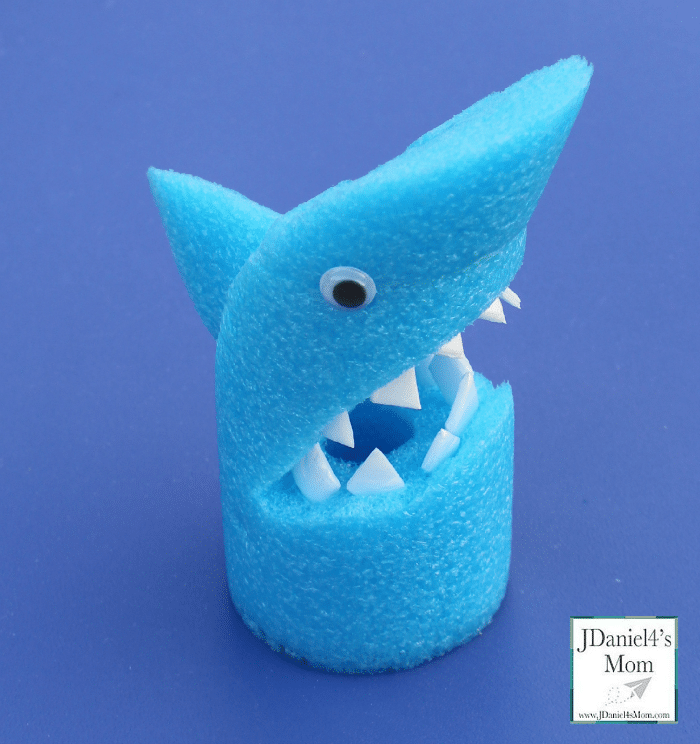 shark head made from pool noodles 