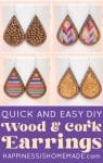 quick and easy diy wood cork earrings 