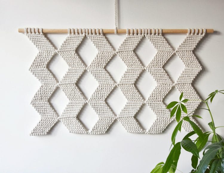 zig zag macrame pattern in home