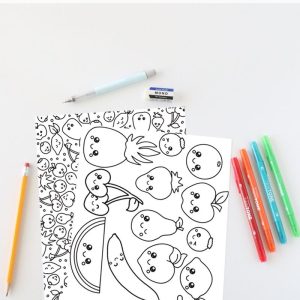 Kawaii Fruit Coloring Pages