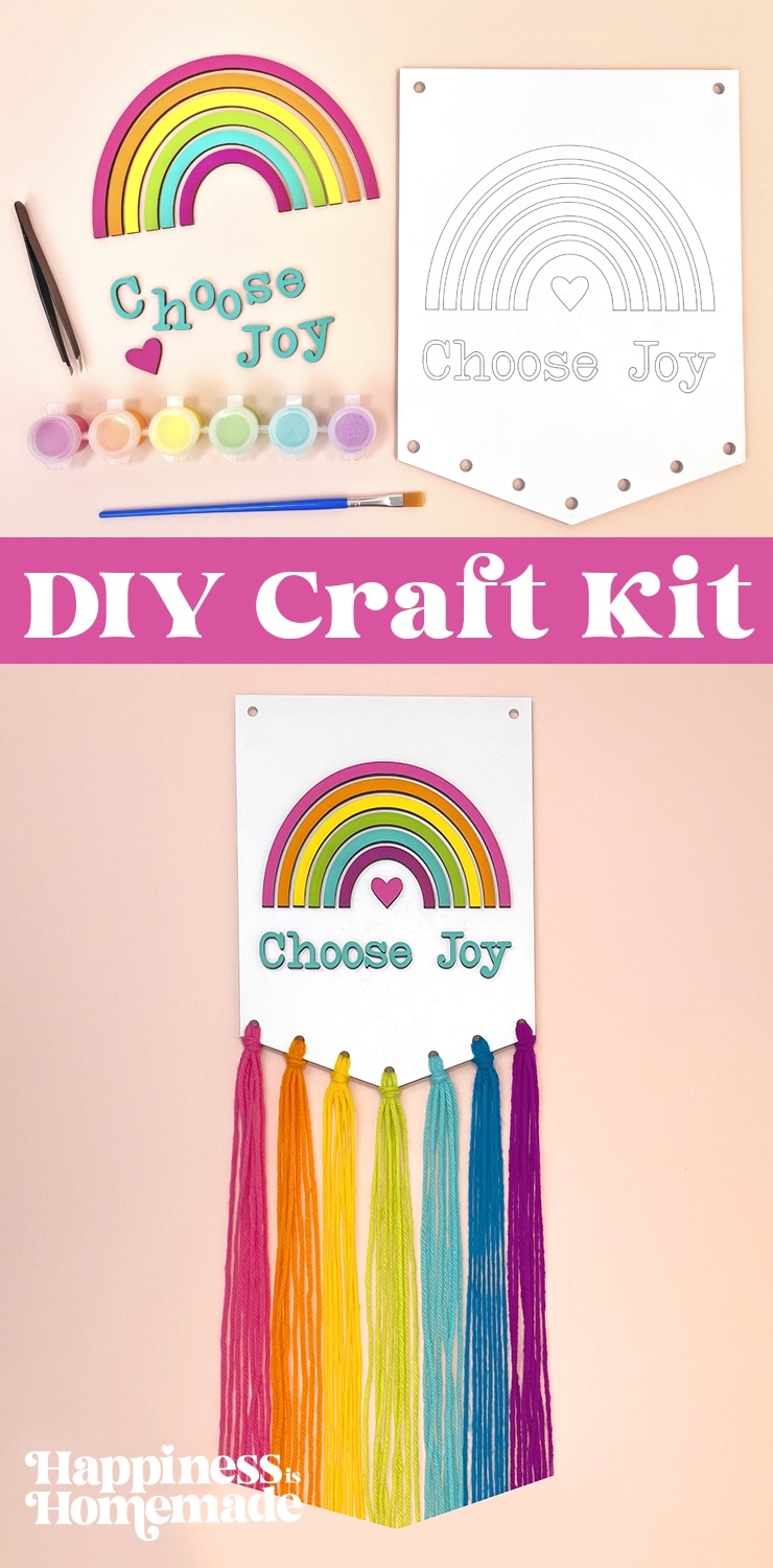 DIY craft kit choose joy macrame banner