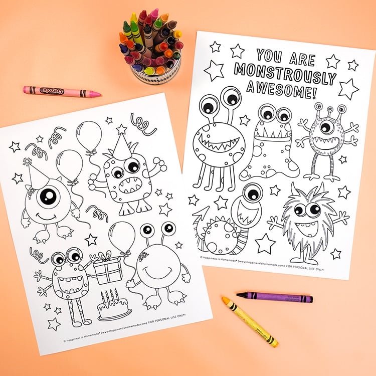 Monster Coloring Pages for Kids - Happy Toddler Playtime