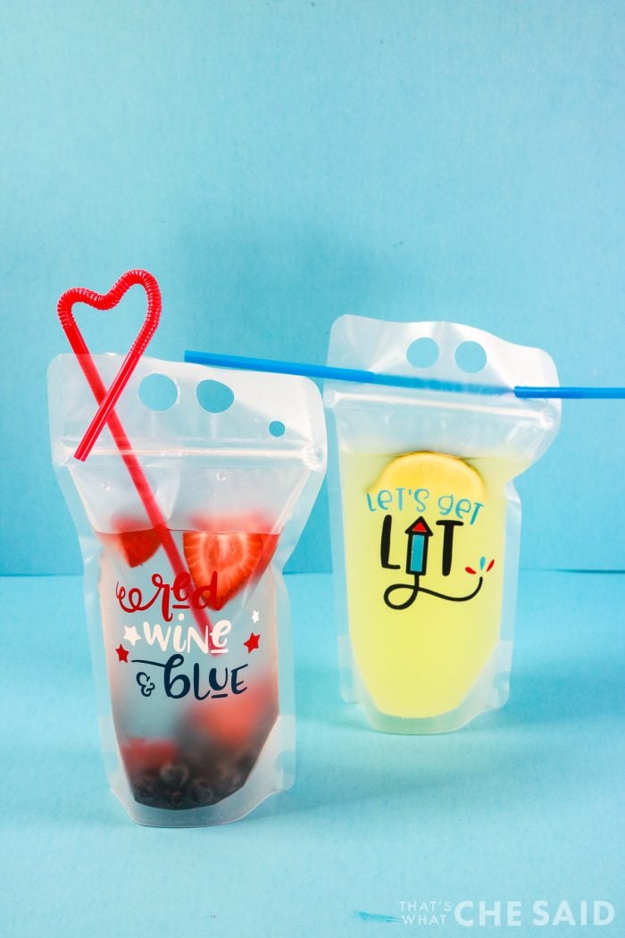 drink pouches personalized with straws