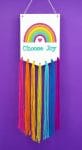 macrame choose joy rainbow macrame banner 