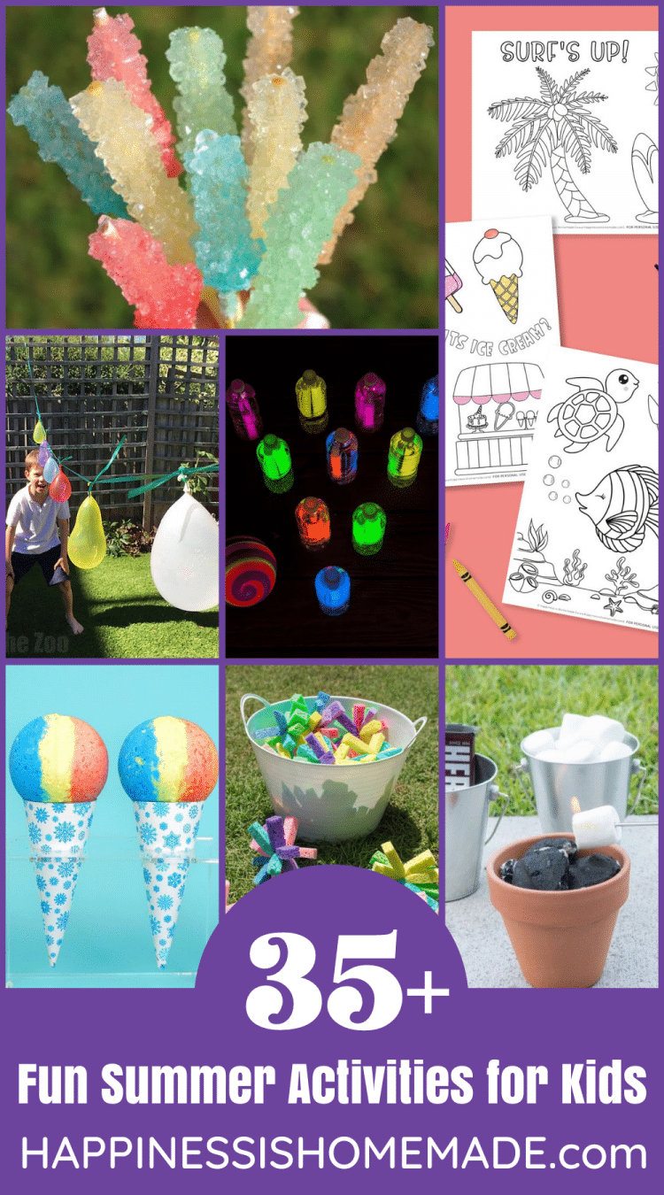 collage of fun summer activities for kids