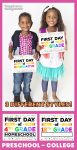 young children holding up first day of school signs