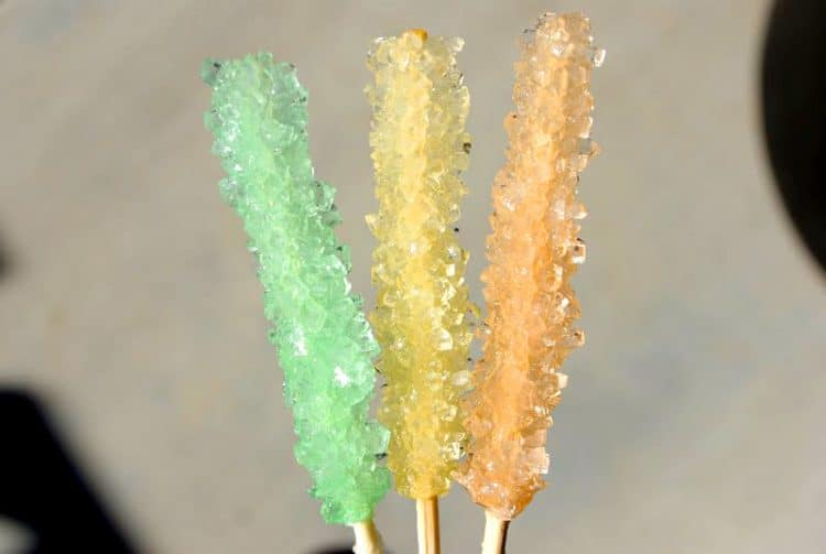 green, yellow, and orange rock candy sticks