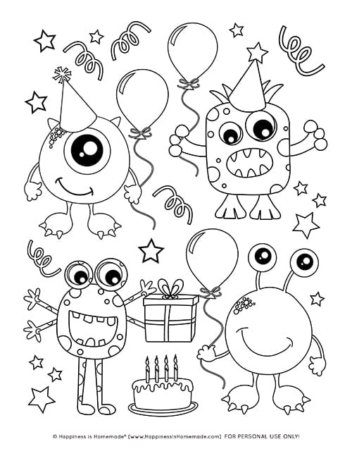 Build Your Own Monster - Free Printable Coloring Page for Kids