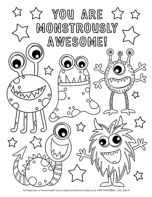 monstrously awesome free printable coloring sheets