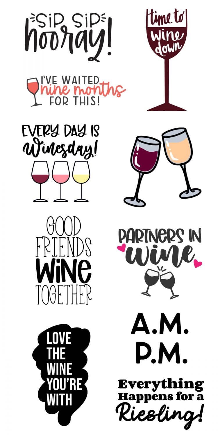 free wine svg file collage