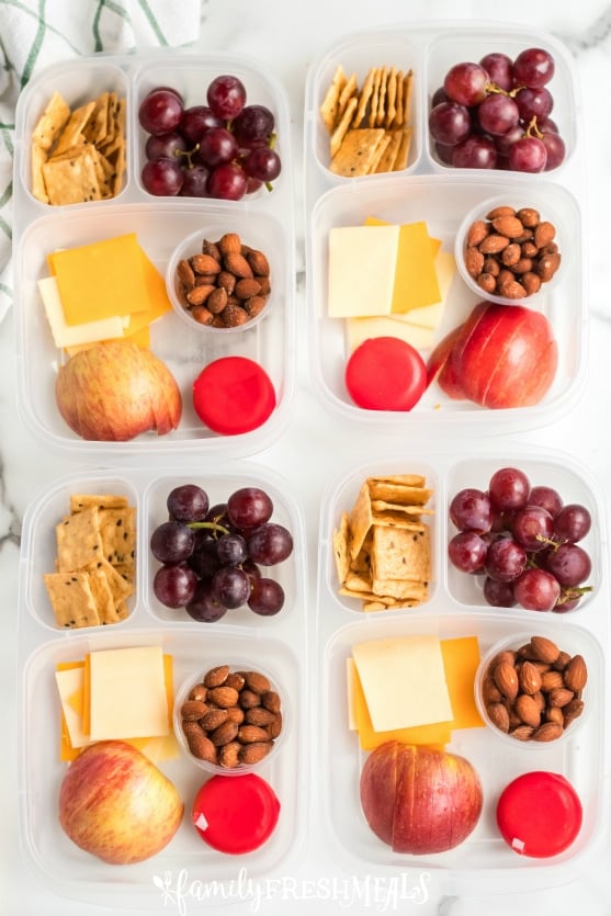 diy cheese and crackers lunch boxes