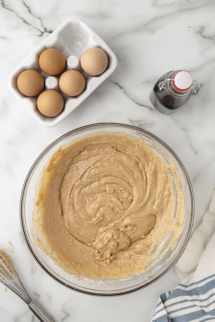 mixed ingredients for easy apple cider donut recipe