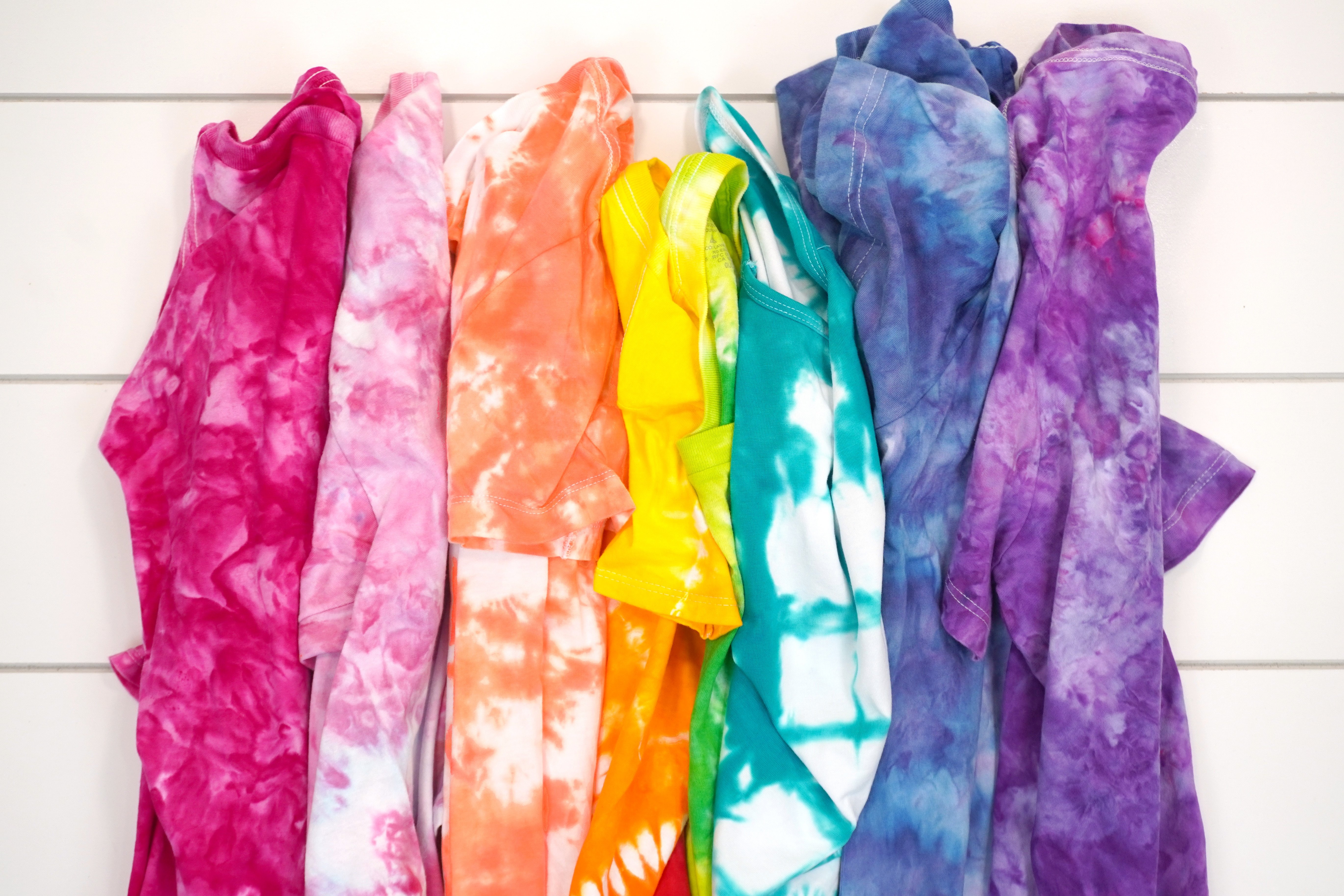 tie dyed rainbow of clothes