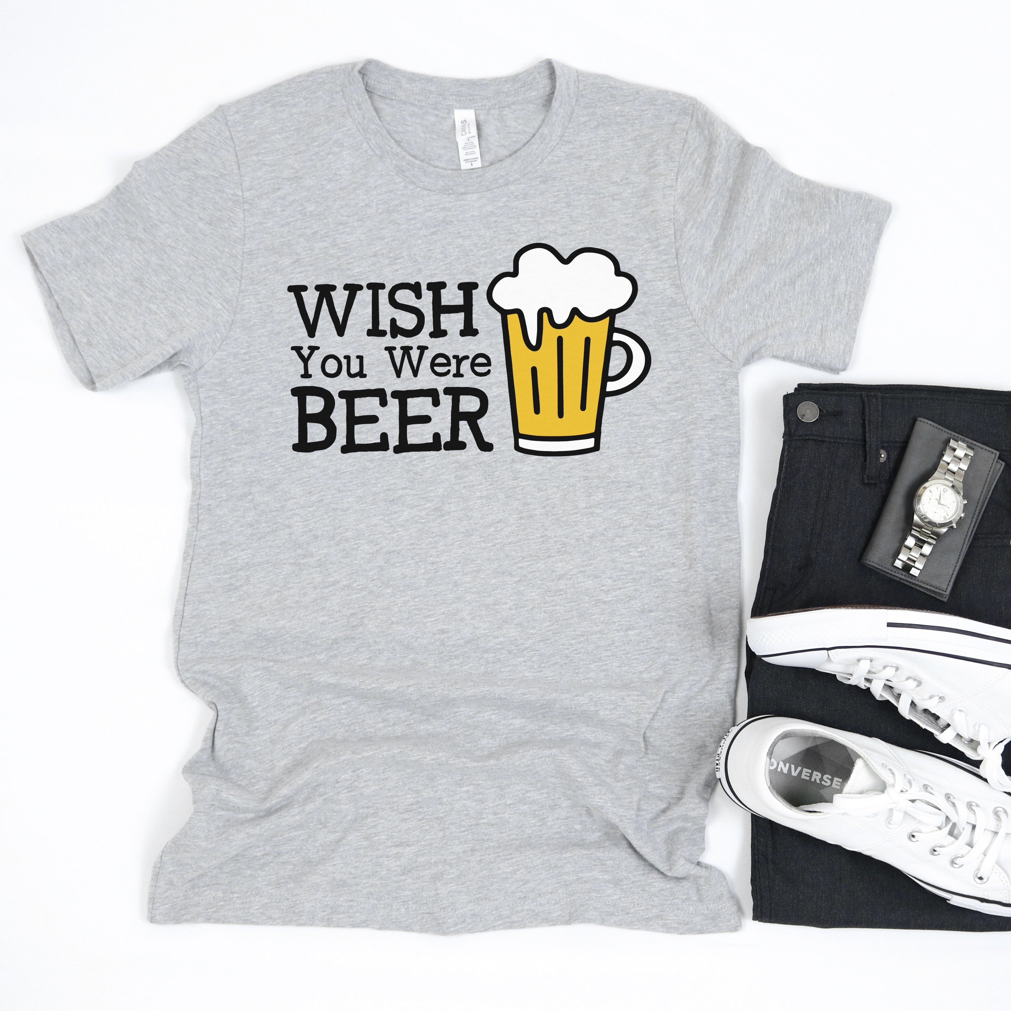wish you were beer svg file on shirt