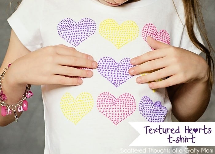 textured heart stencied shirt