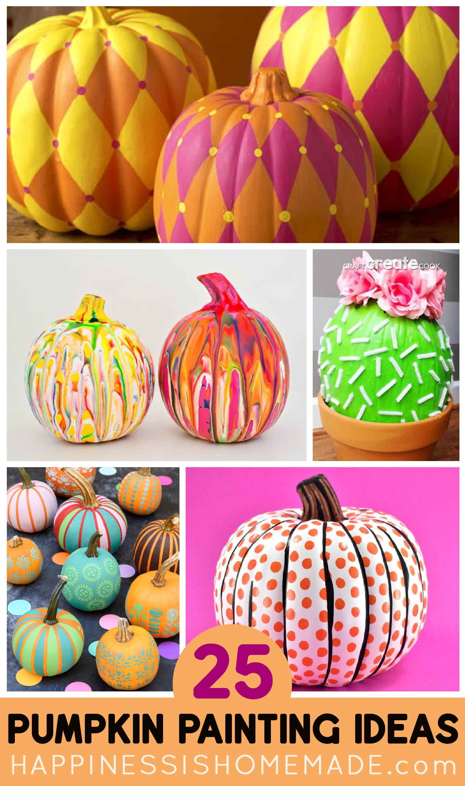 painted pumpkins decorated for halloween 