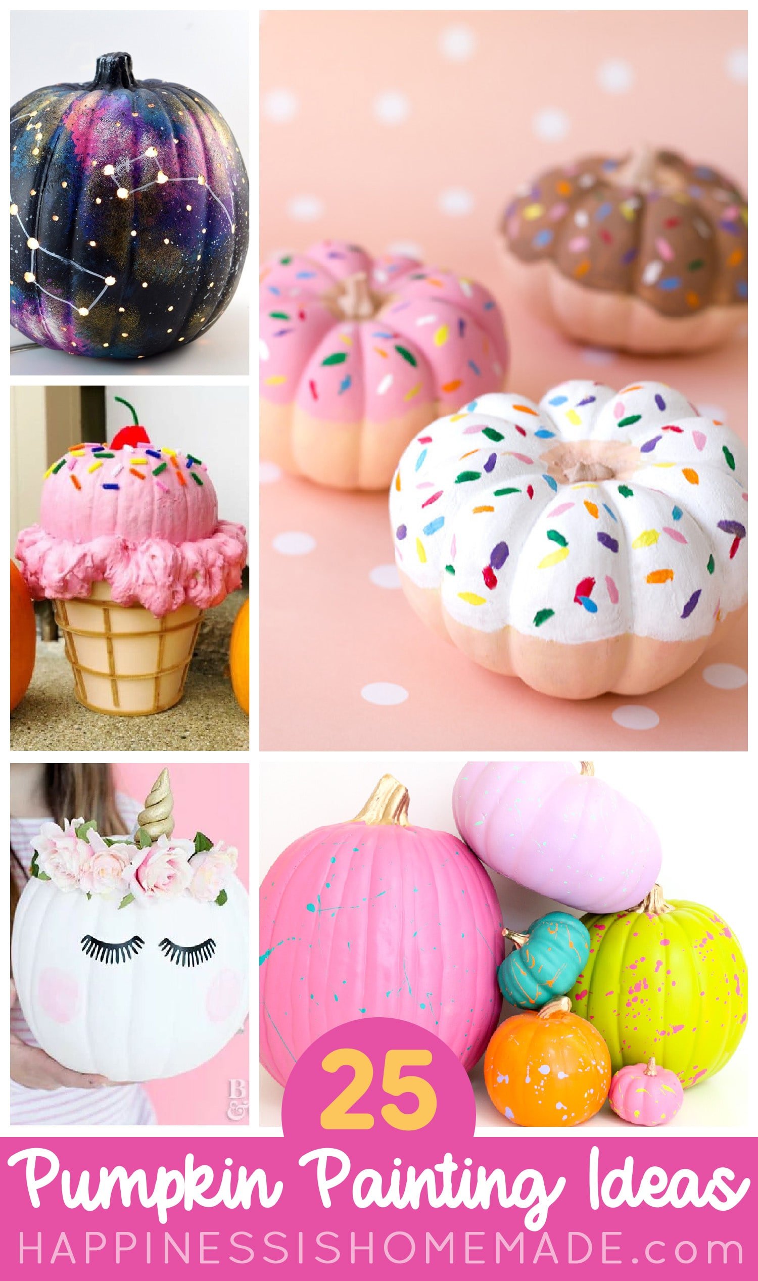 collage of painted pumpkins kids craft