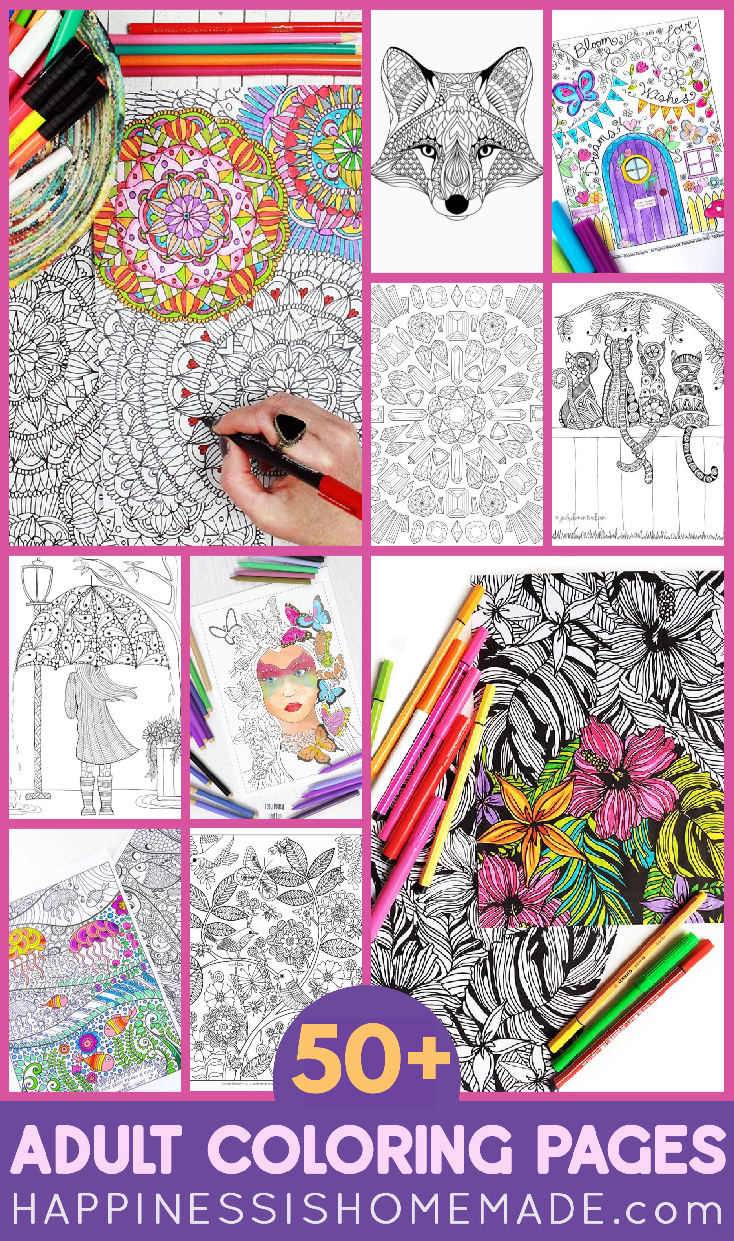 50+ Adult Coloring Pages