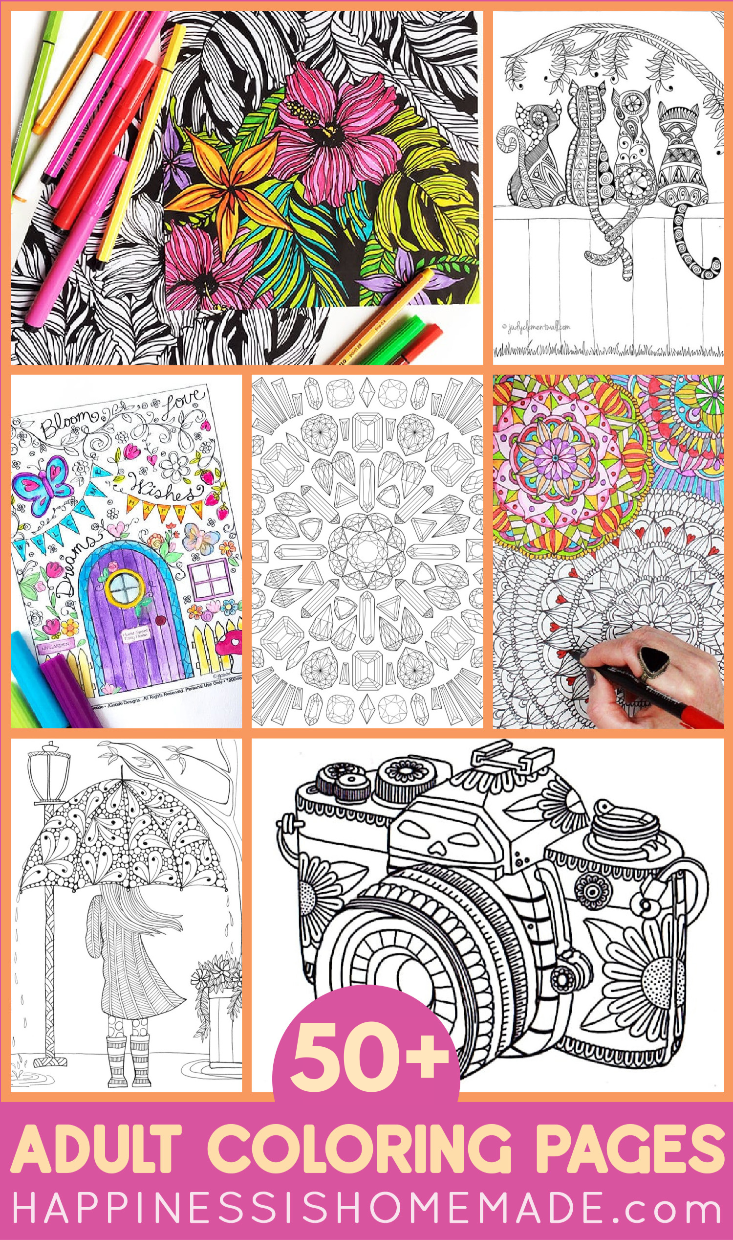 50+ FREE Adult Coloring Pages