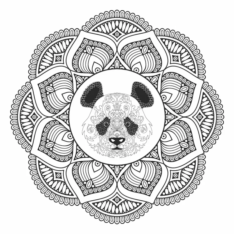 panda mandala coloring page