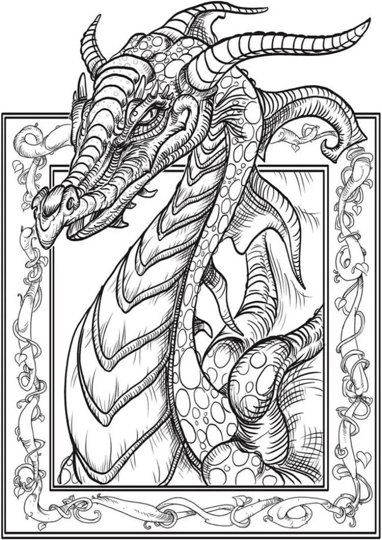 dragon free printable coloring page