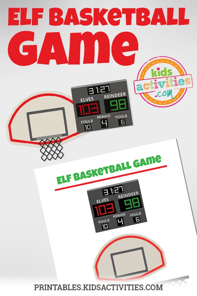 Elf basketball game prop printable